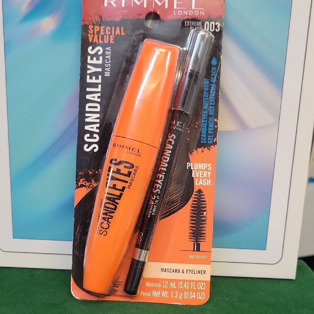 Rimmel London Scandaleyes Bold Mascara & Eyeliner - 003 Extreme Black New Sealed